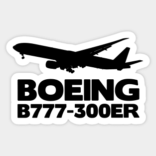 Boeing B777-300ER Silhouette Print (Black) Sticker